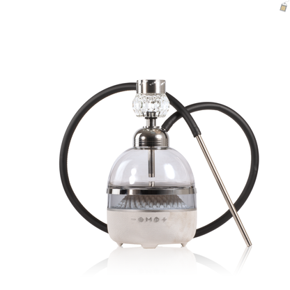Hi Fi Bomb Hookah with LED and Bluetooth Speaker - Silver