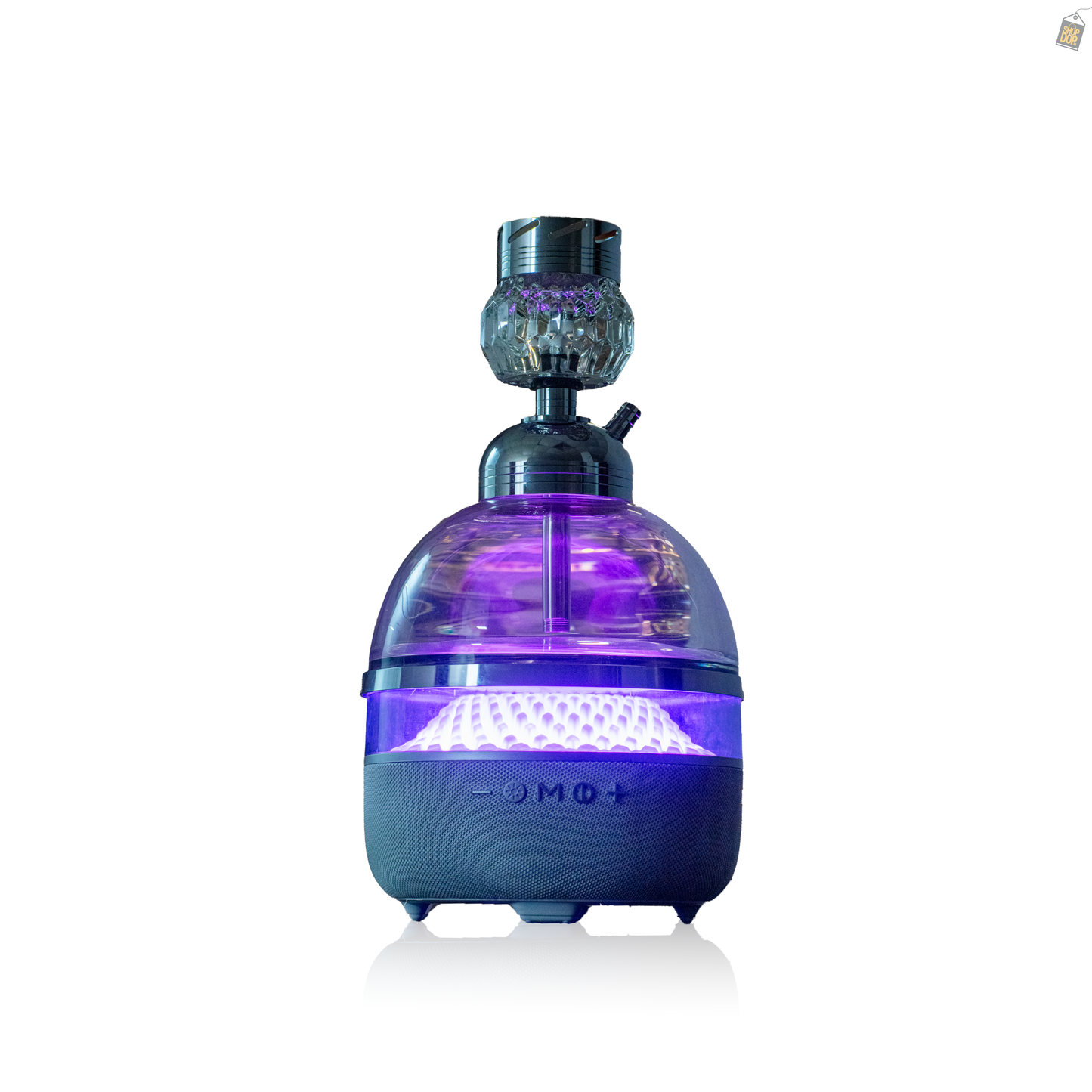 Hi Fi Bomb Hookah with LED and Bluetooth Speaker - Silver