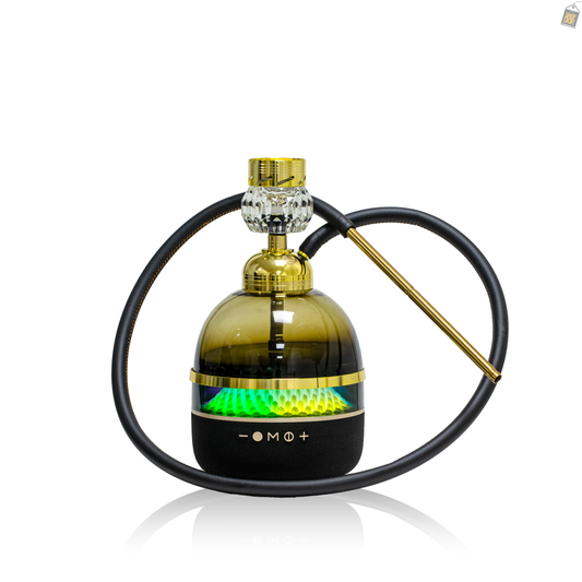 Hi Fi Bomb Hookah with LED and Bluetooth Speaker - Gold