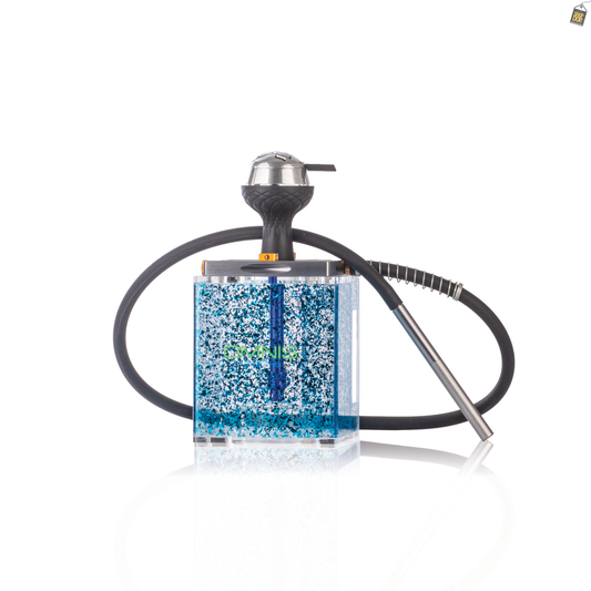 Acrylic Hoob Cube Hookah - Blue