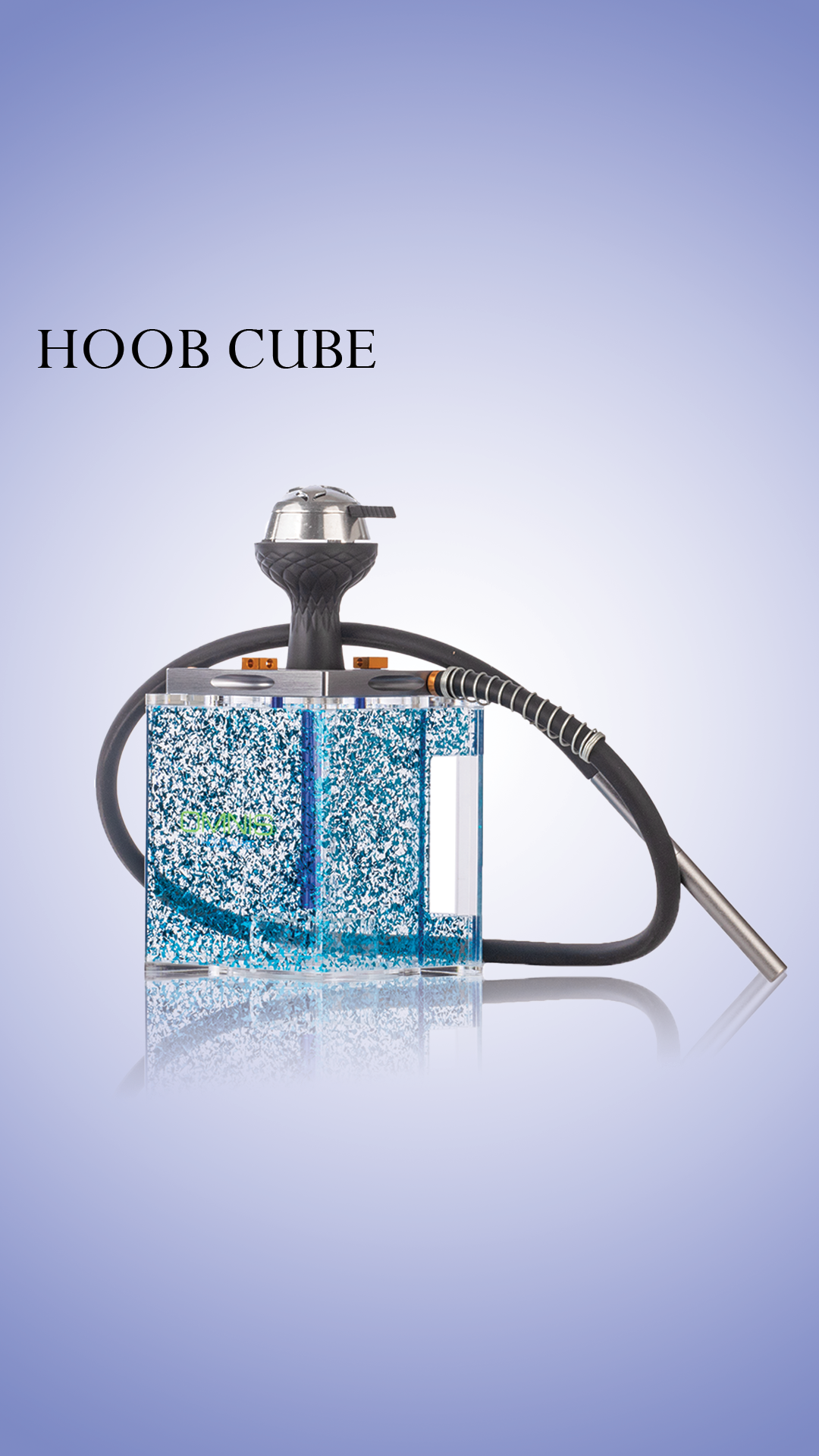 Acrylic Hoob Cube Hookah - Blue
