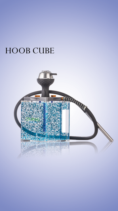 Acrylic Hoob Cube Hookah - Blue