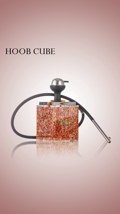 Acrylic Hoob Cube Hookah - Red