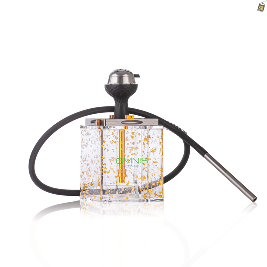Acrylic Hoob Cube Hookah - Gold