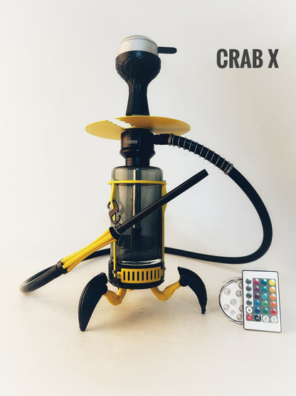 Crab X-Function Hookah with LED Light - Yellow