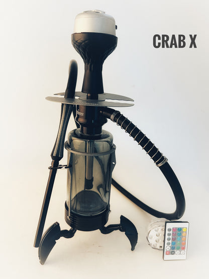 Crab X-Function Hookah with LED Light - Silver