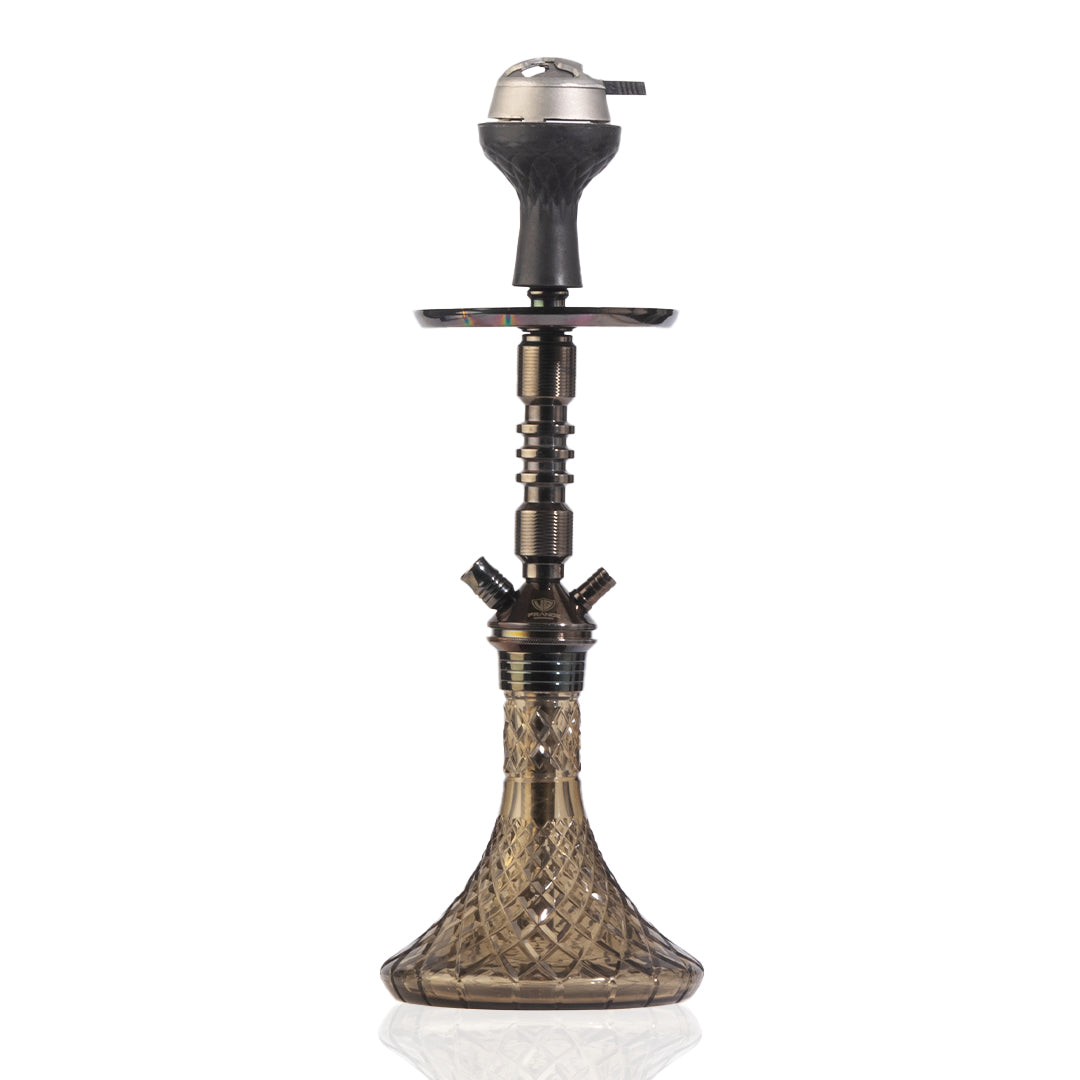 JOE Hookah with Bag (Fighter Series) -  Black Stem / Grey Base