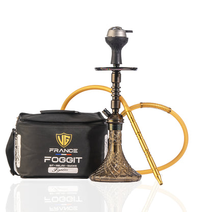 JOE Hookah with Bag (Fighter Series) -  Black Stem / Grey Base