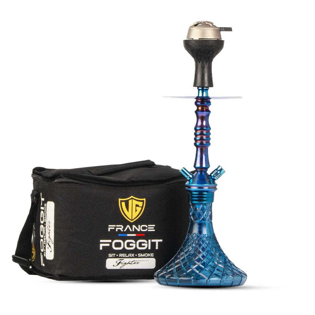 JOE Hookah with Bag (Fighter Series) - Blue Base / Sky Blue Stem