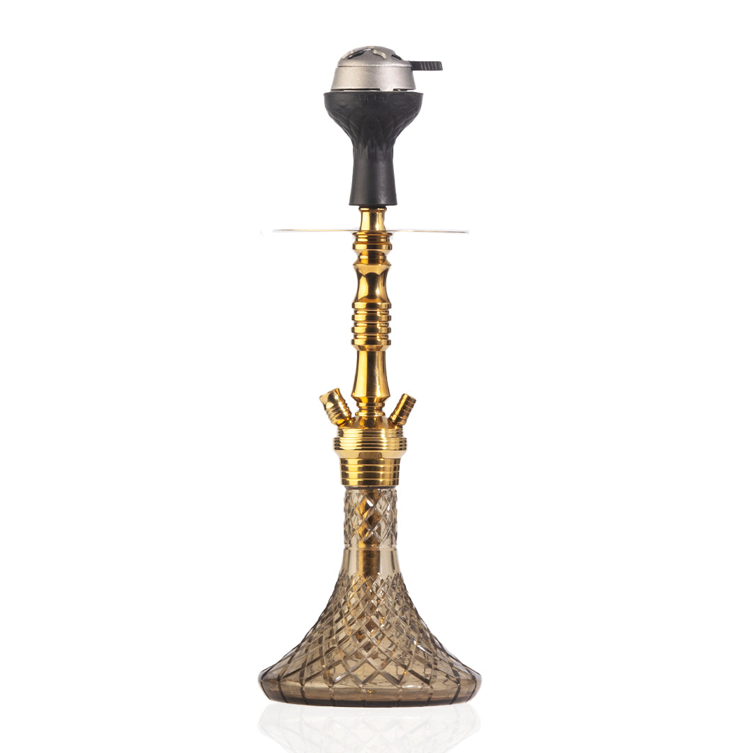 JOE Hookah with Bag (Fighter Series) -  Gold Stem / Grey Base