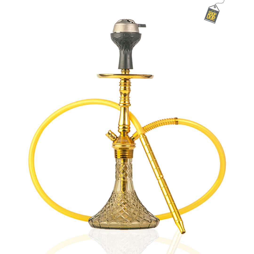 JOE Hookah with Bag (Fighter Series) -  Gold Stem / Grey Base