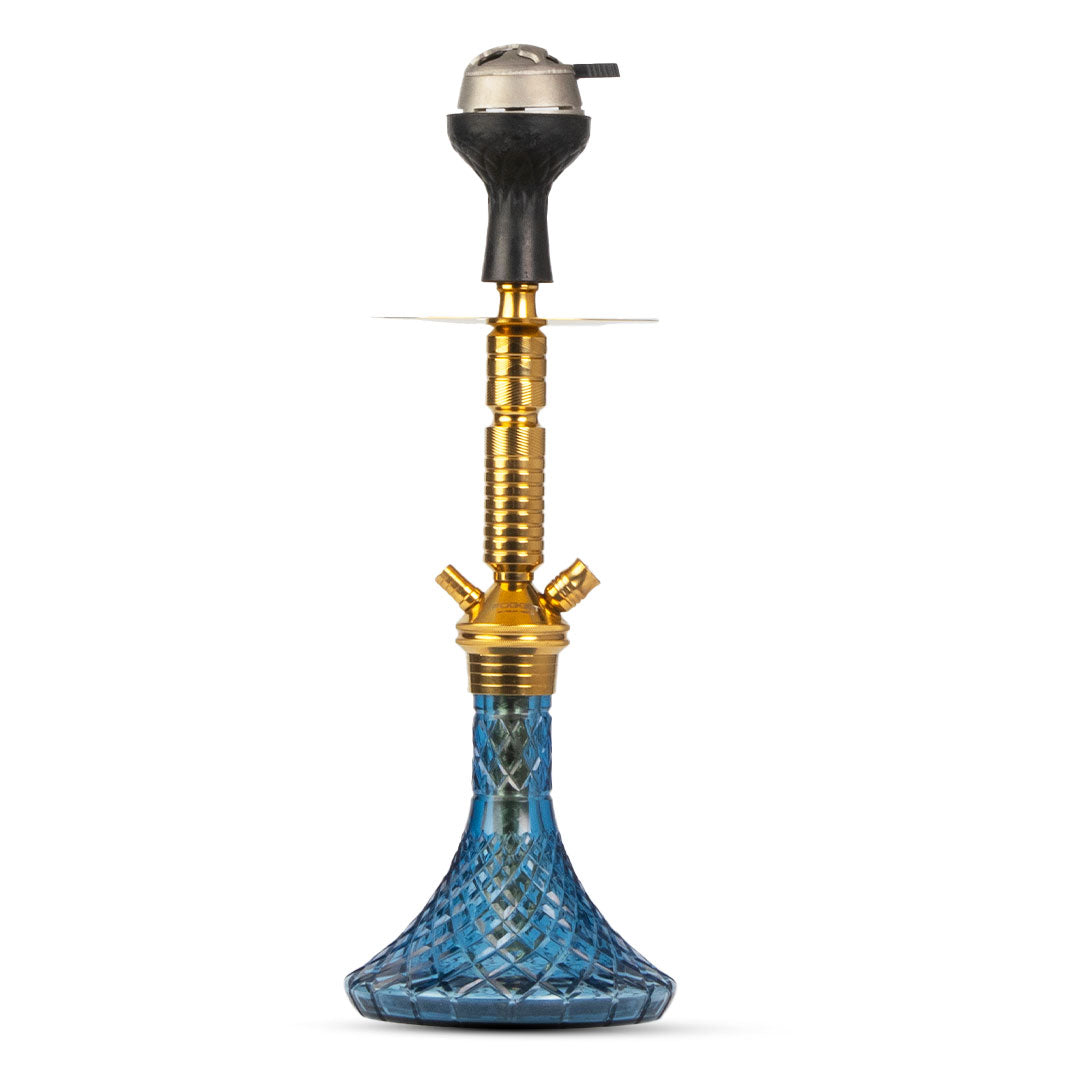 JOE Hookah with Bag (Fighter Series) - Sky Blue Base / Golden Stem