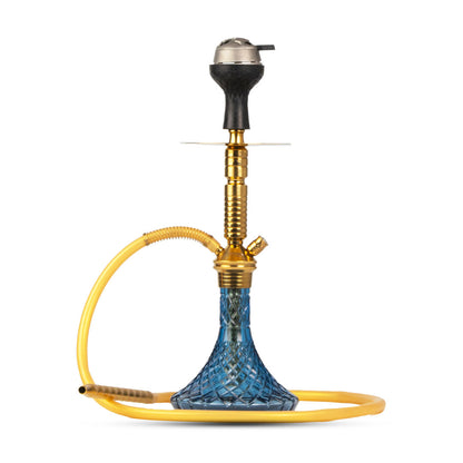 JOE Hookah with Bag (Fighter Series) - Sky Blue Base / Golden Stem