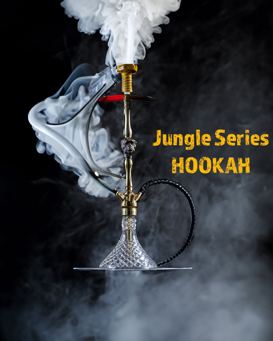COCOYAYA Jungle Series Kong Hookah - Golden (Transparent Base)