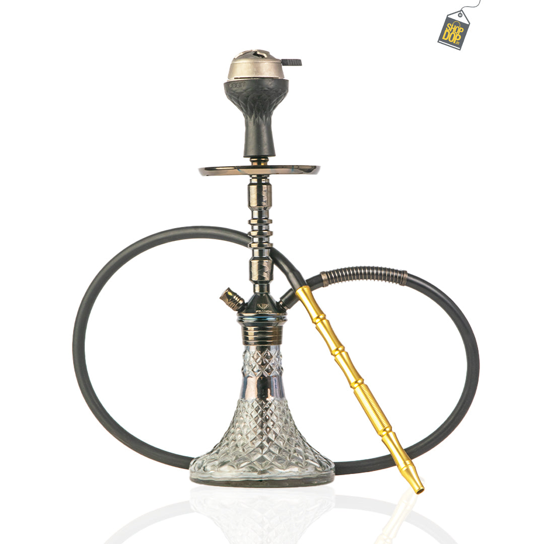 Joe Hookah with Bag - Black Stem / Transparent Base