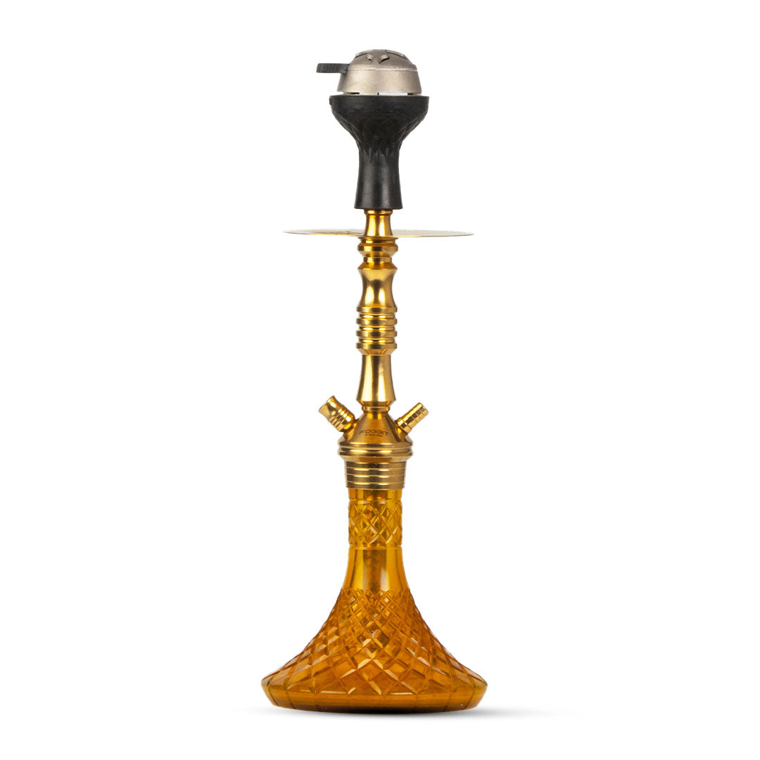 Joe Hookah with Bag (Fighter Series) - Amber Base / Gold Stem