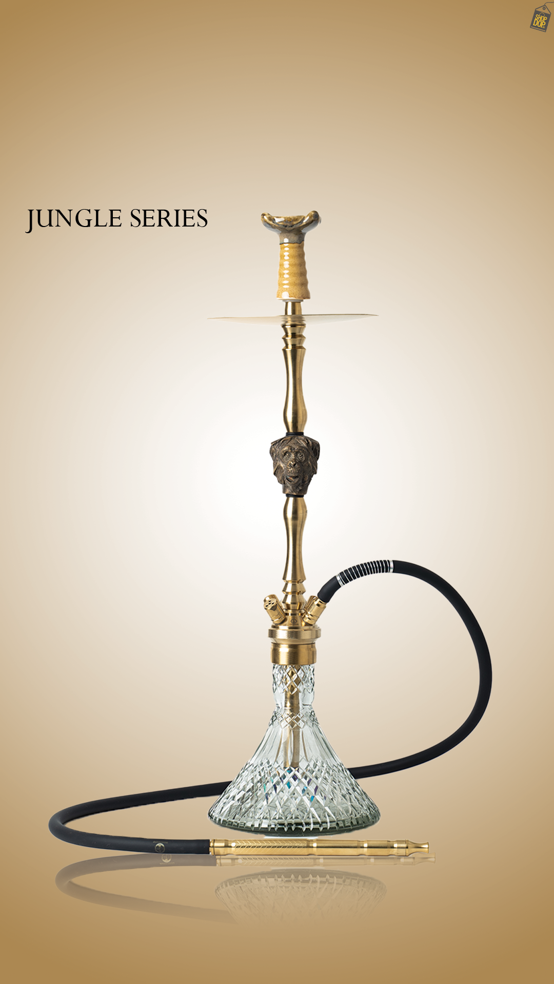 COCOYAYA Jungle Series Wild Jo Hookah - Golden (Transparent Base)