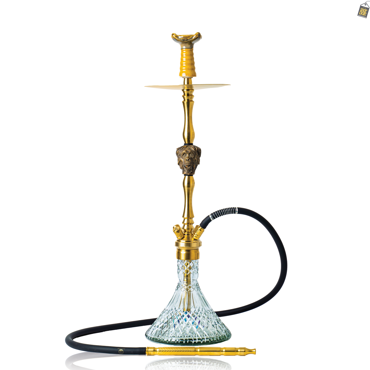 COCOYAYA Jungle Series Wild Jo Hookah - Golden (Transparent Base)
