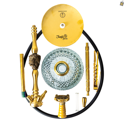 COCOYAYA Jungle Series Wild Jo Hookah - Golden (Transparent Base)