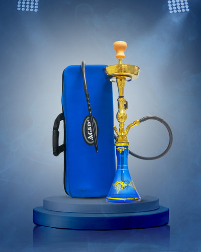 Ager Medium Khalil V Design with Case - Gold Stem / Blue Base