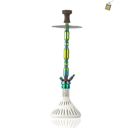 COCOYAYA King Series Hookah - Rainbow Stem (White Base)