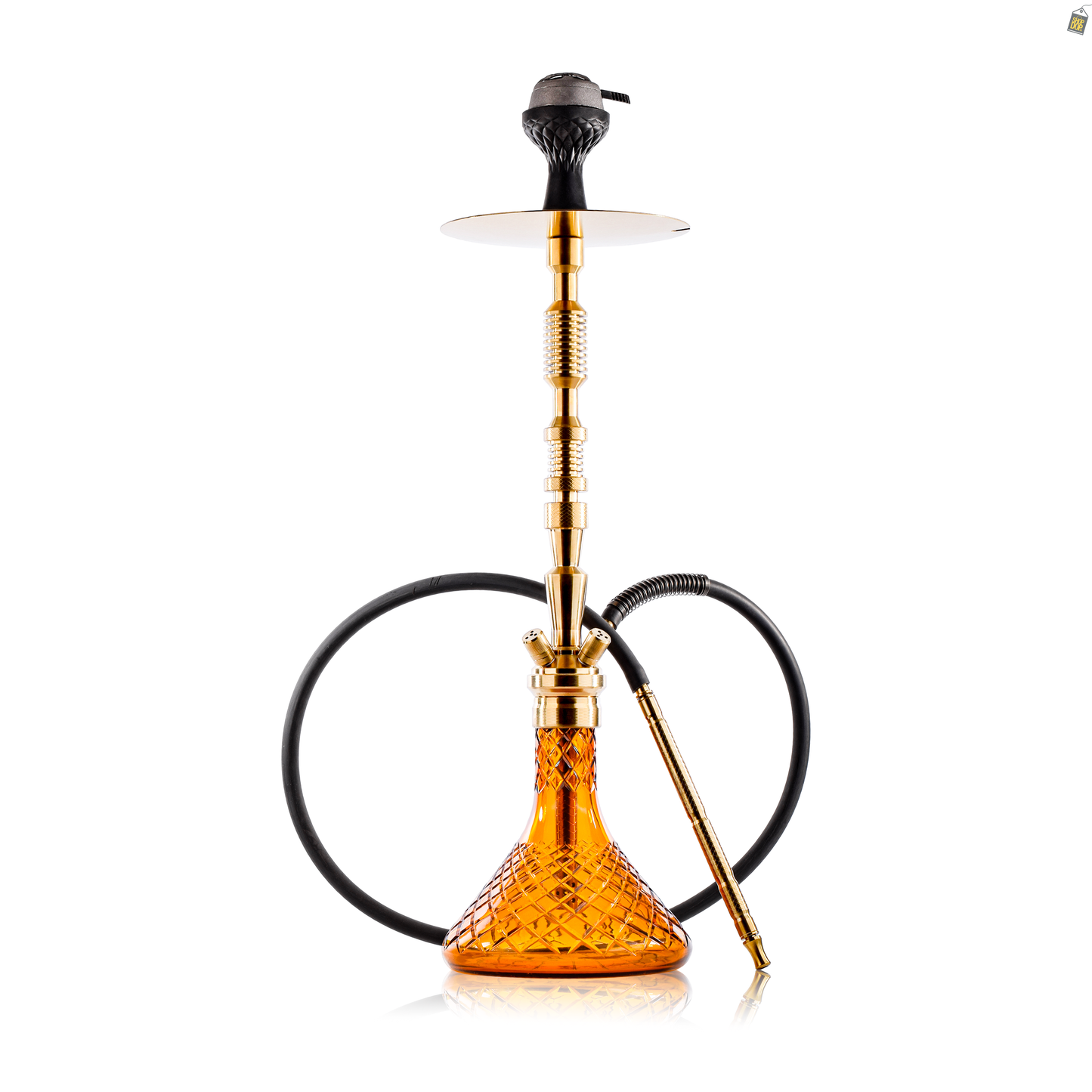 COCOYAYA King Series Dario Hookah - Gold Stem / Amber Base