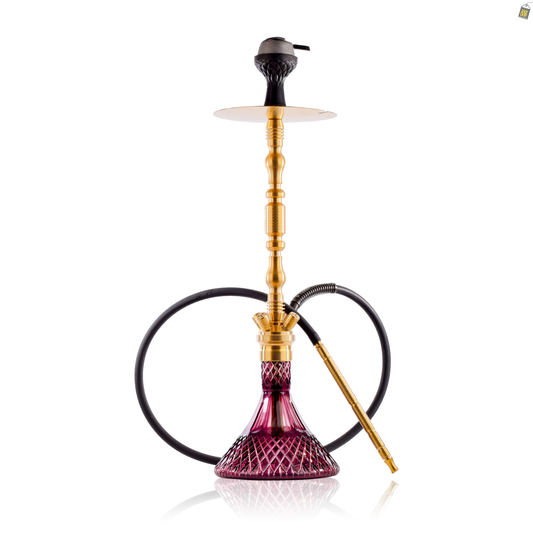 COCOYAYA King Series Litt Hookah - Gold Stem / Purple Base