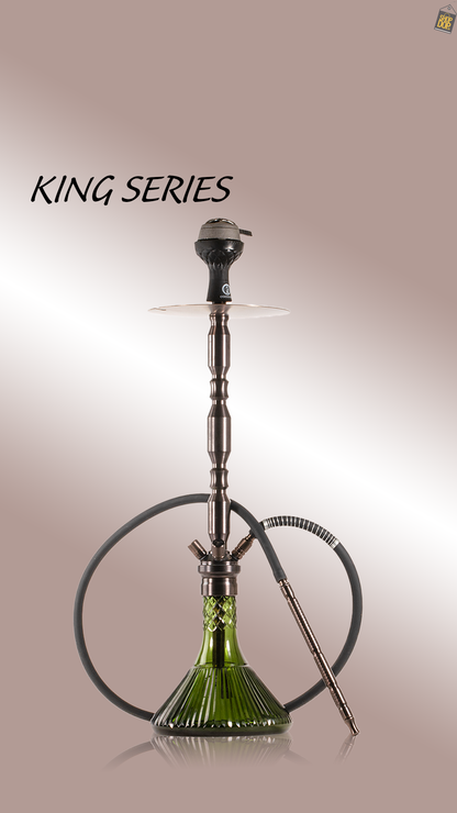 COCOYAYA King Series Brando Hookah - Bronze Stem / Green Line Base