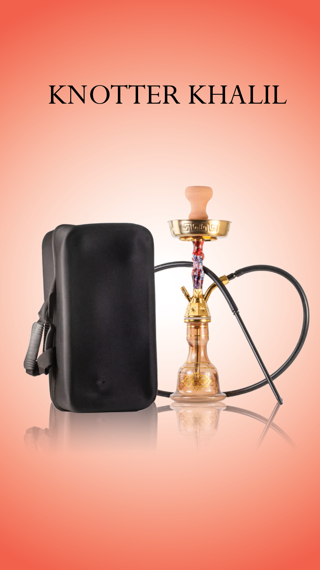 Knotter Khalil Gem Hookah - Gold Stem / Grey Base