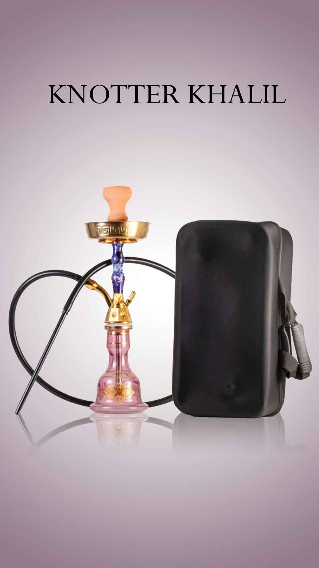 Knotter Khalil Gem Hookah - Gold Stem / Purple Base