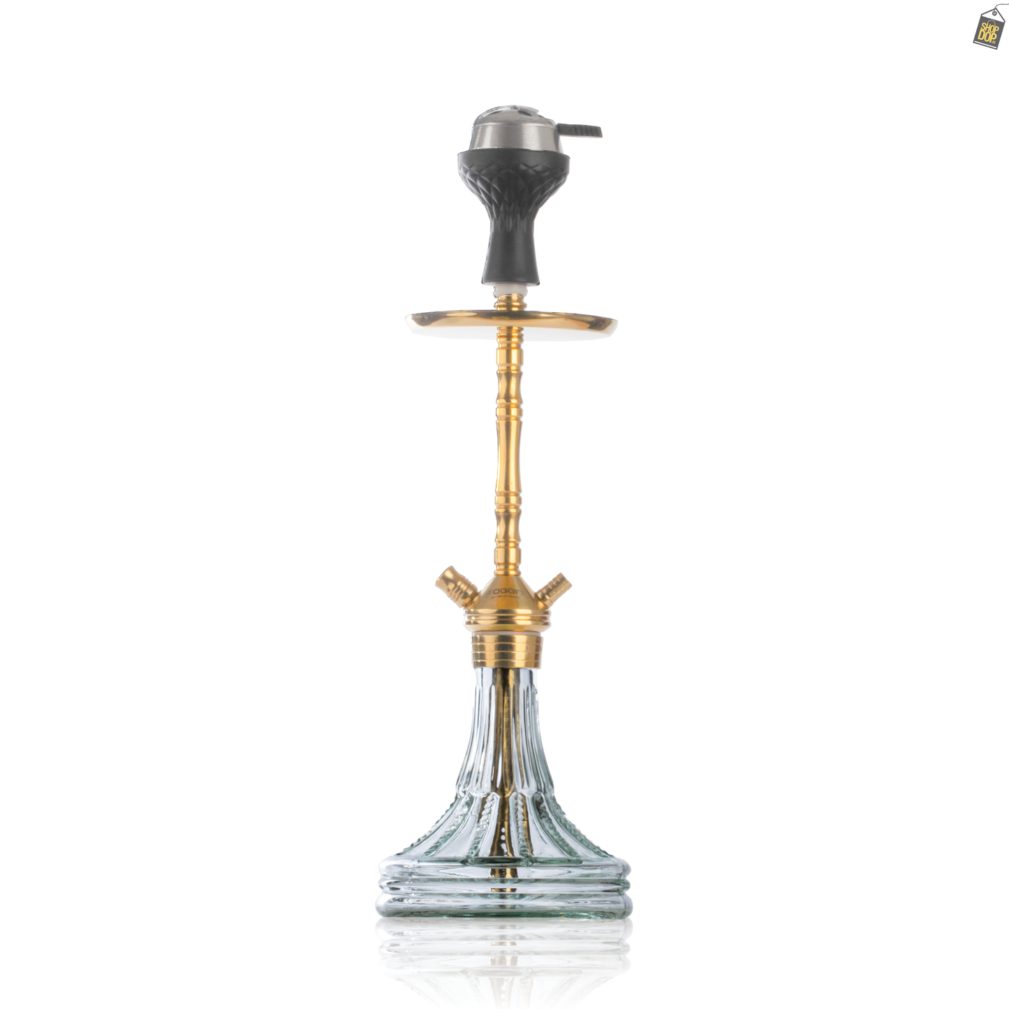 Fighter Hookah L3 - Gold Stem / Transparent Asterisk Base