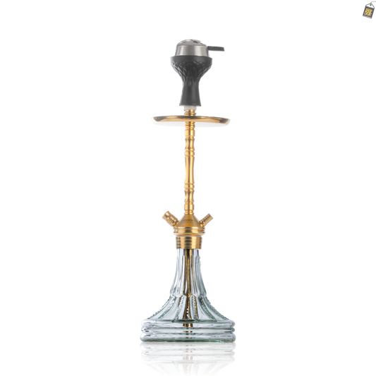 Fighter Hookah L3 - Gold Stem / Transparent Asterisk Base