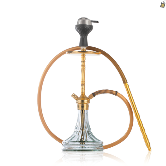 Fighter Hookah L3 - Gold Stem / Transparent Asterisk Base