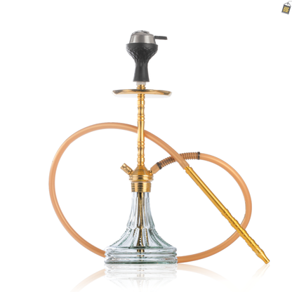 Fighter Hookah L3 - Gold Stem / Transparent Asterisk Base