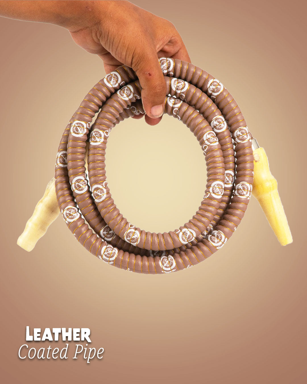 COCOYAYA Basic Leather Coated Hookah Pipe - Brown