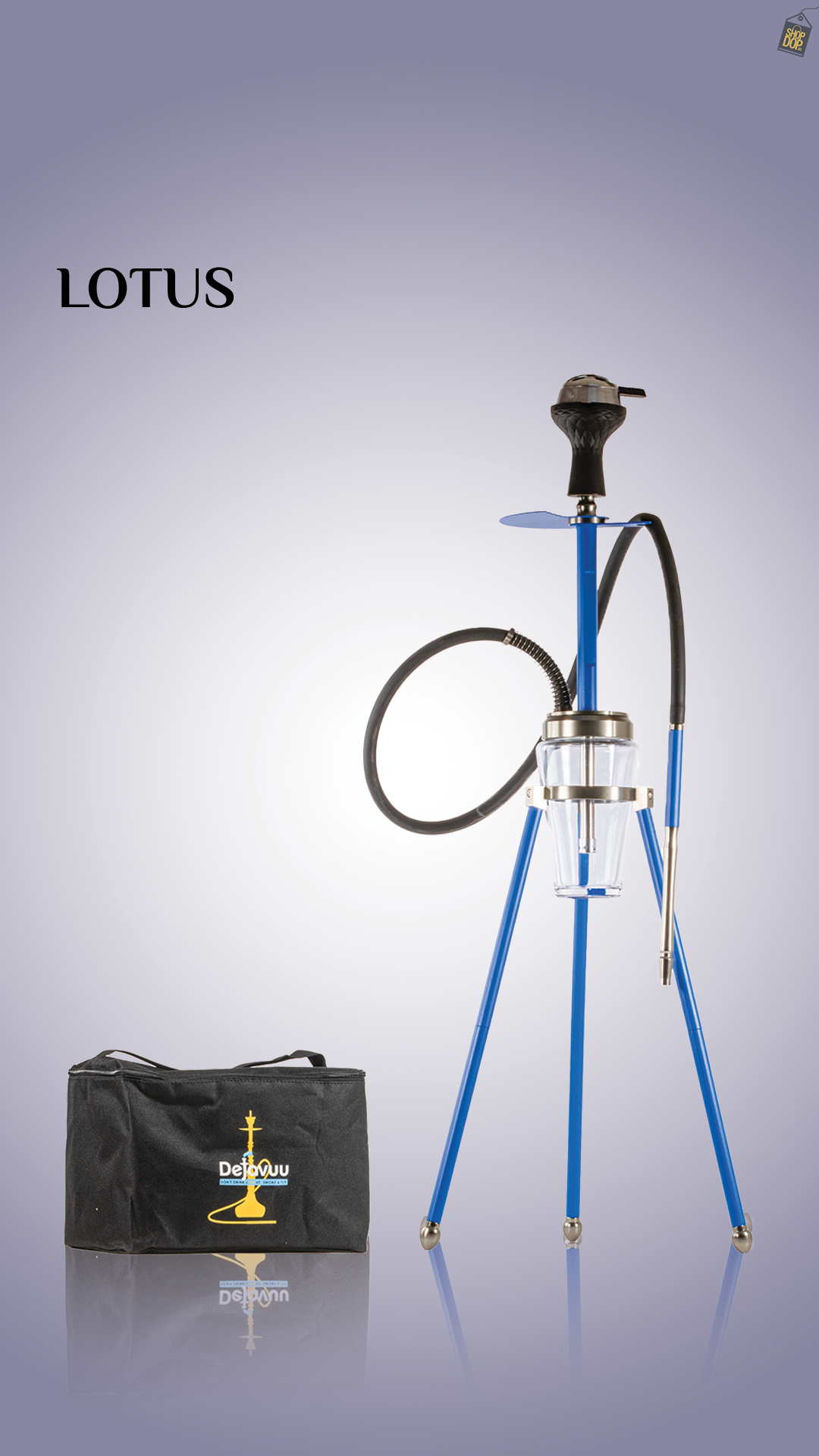 Lotus Hookah with Bag - Blue