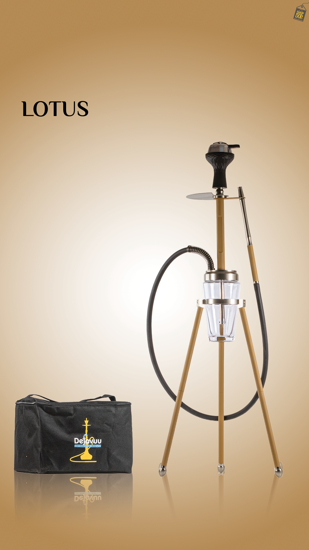 Lotus Hookah with Bag - Coffee