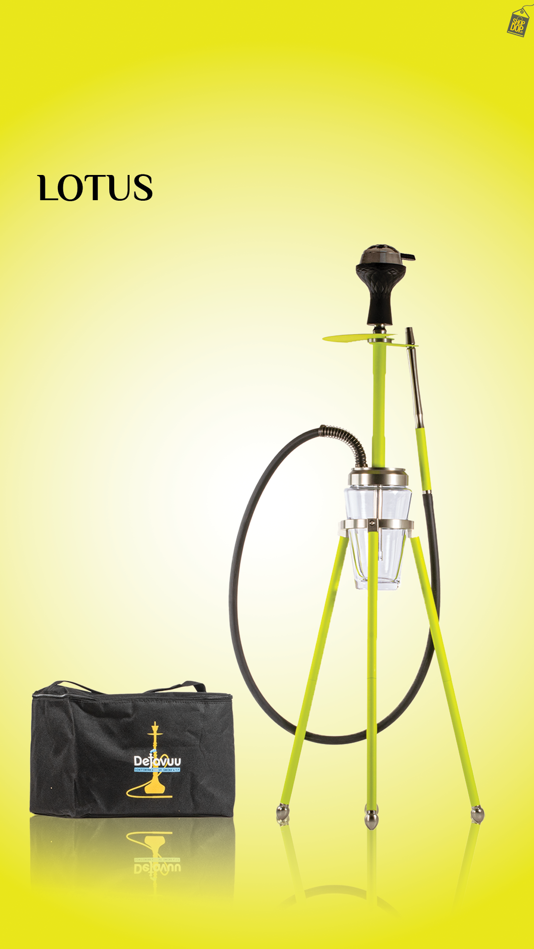 Lotus Hookah with Bag - Green