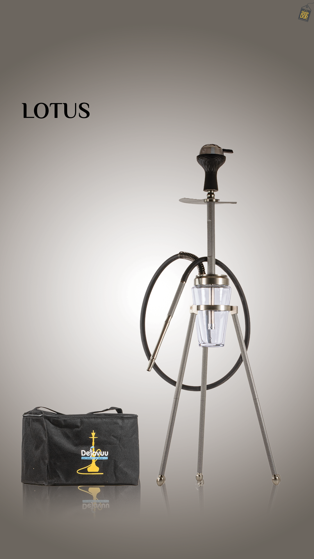 Lotus Hookah with Bag - Silver