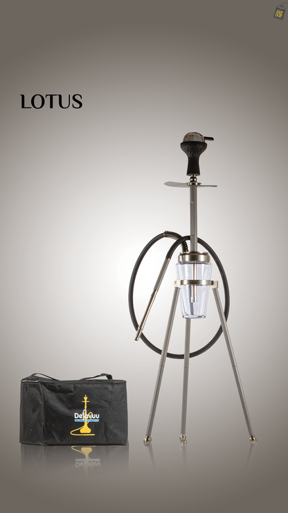 Lotus Hookah with Bag - Silver