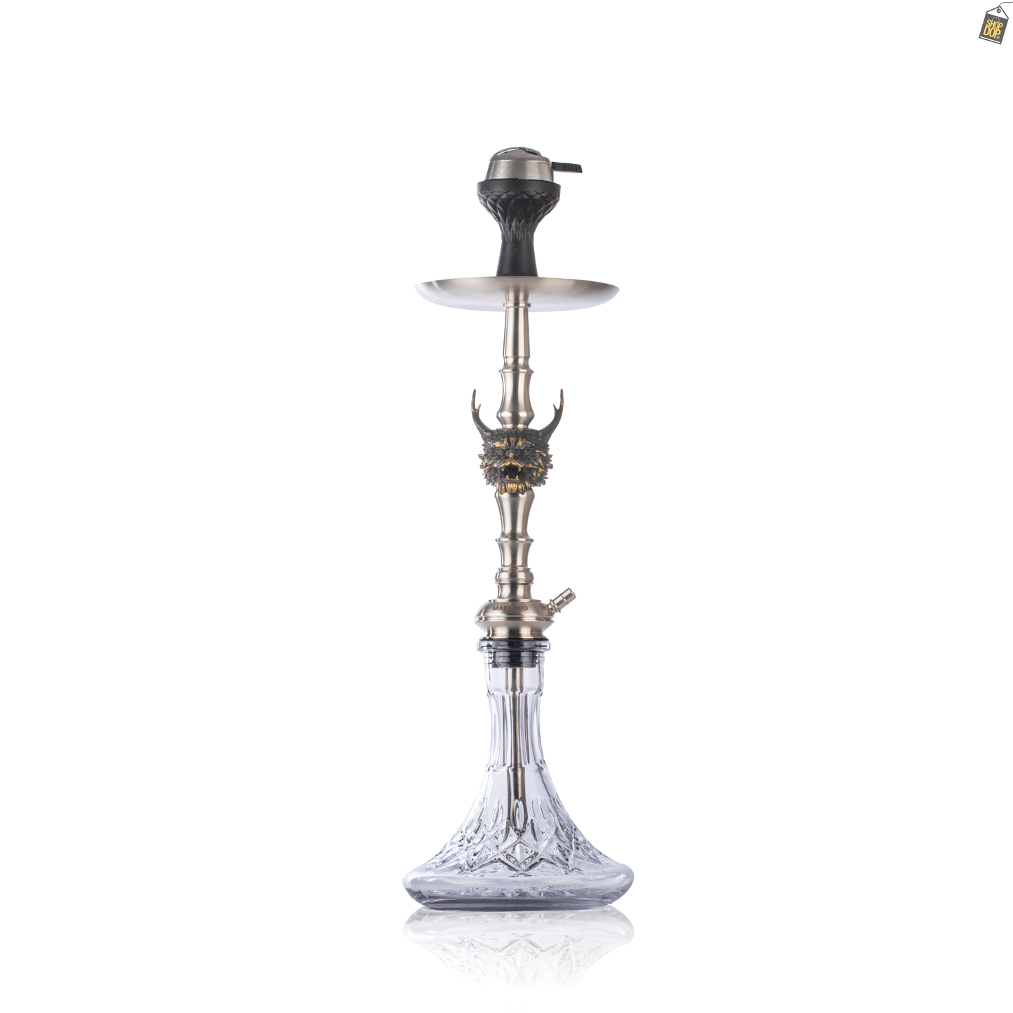 MKL Beast Lord Hookah with Wooden Case - Silver