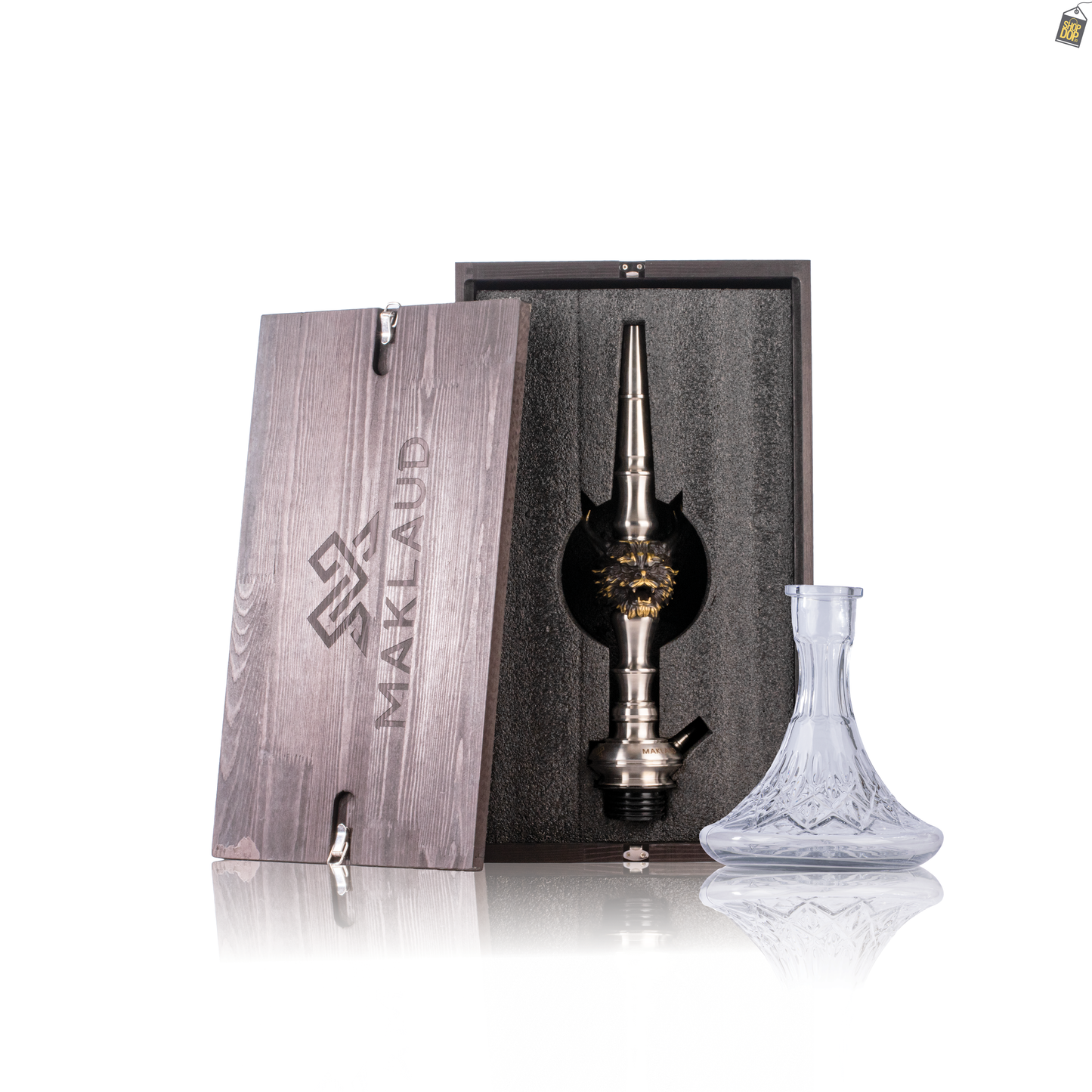 MKL Beast Lord Hookah with Wooden Case - Silver