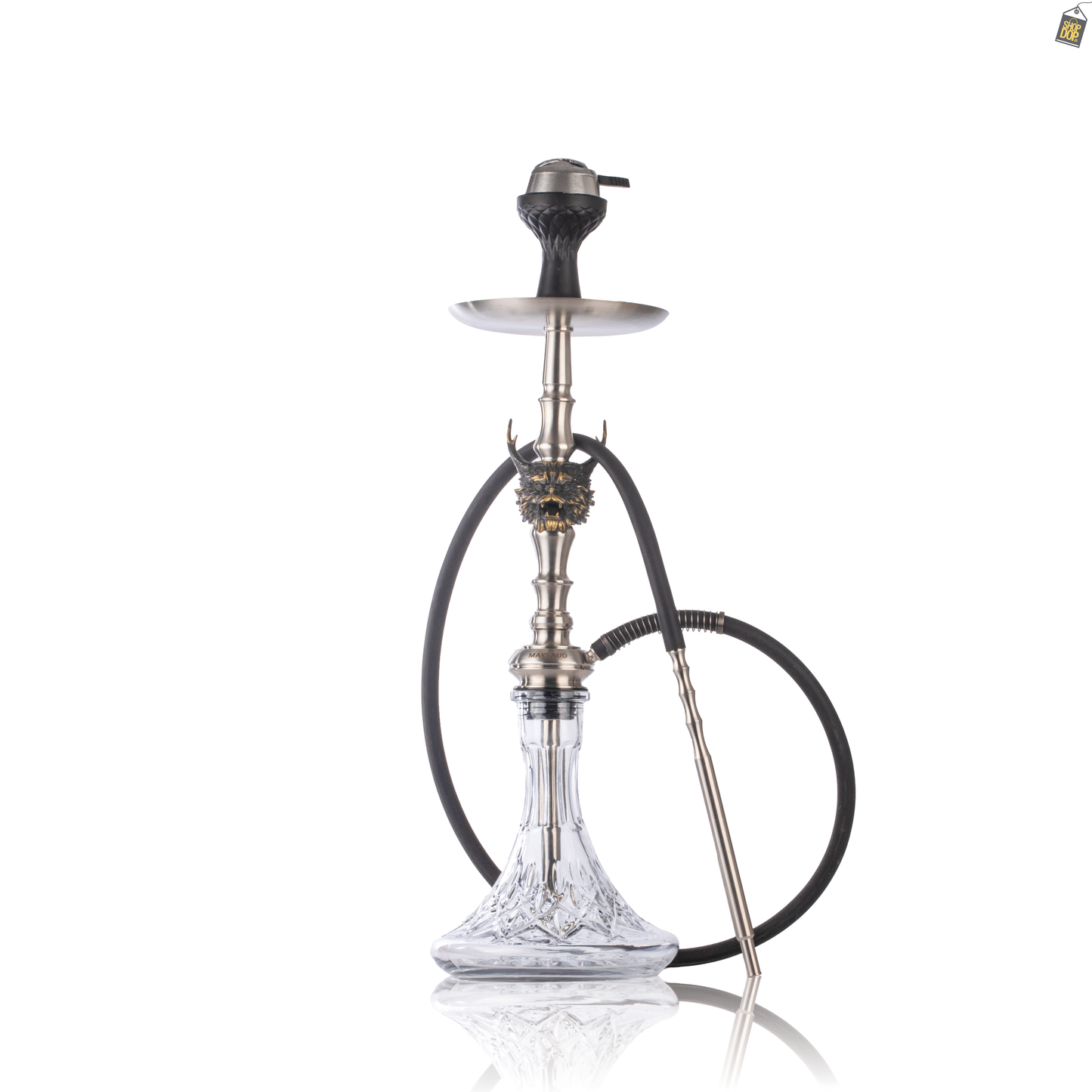MKL Beast Lord Hookah with Wooden Case - Silver
