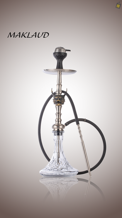 MKL Beast Lord Hookah with Wooden Case - Silver