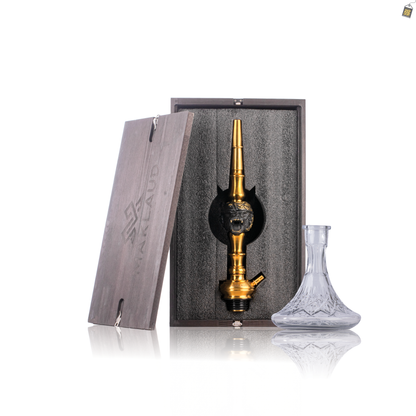 MKL Soldier Ape Hookah with Wooden Case - Gold