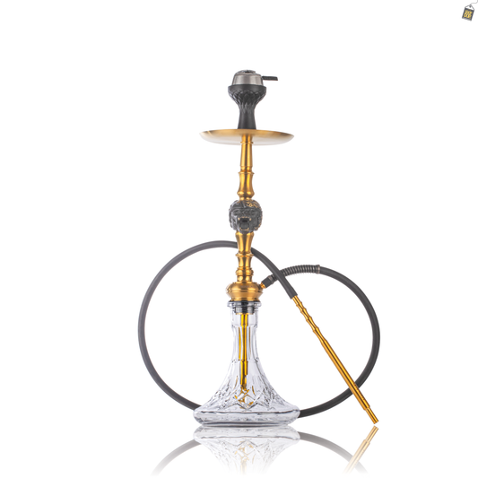 MKL Soldier Ape Hookah with Wooden Case - Gold
