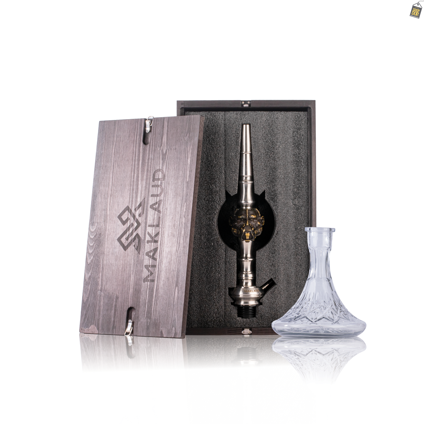 MKL Prisoner Ape Hookah with Wooden Case - Silver