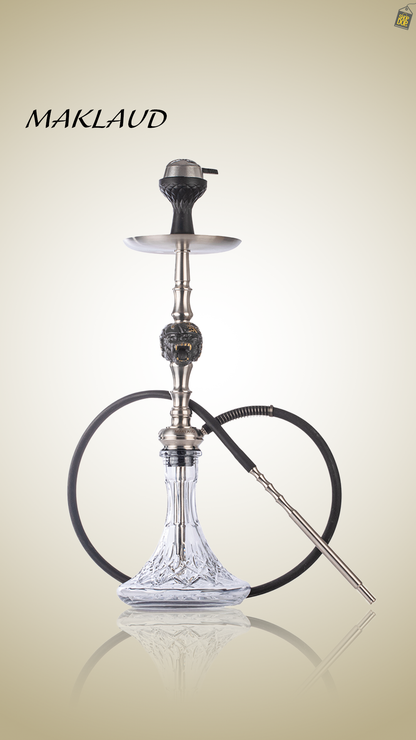 MKL Soldier Ape Hookah with Wooden Case - Silver