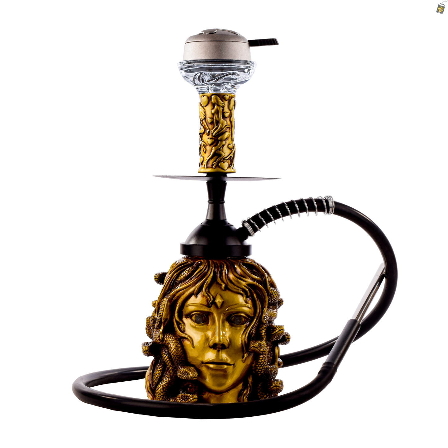 Medusa Hookah with LED Light - Gold