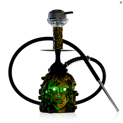 Medusa Hookah with LED Light - Gold